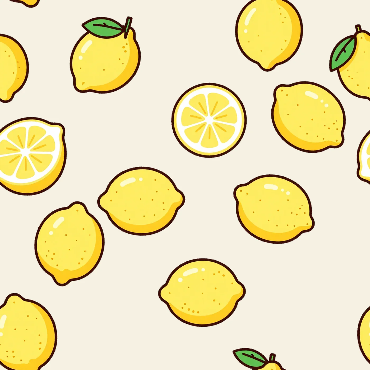 The lemon pattern on cream